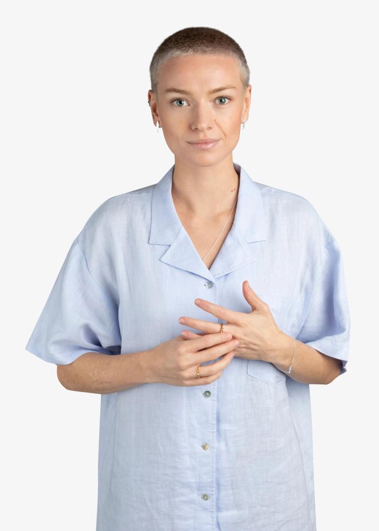 Secondary product image for "Inga Shirt Dress Linen Blue"