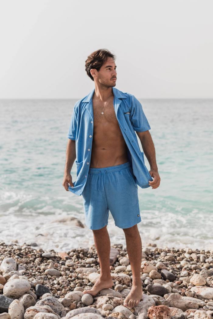 Secondary product image for "Strand Frottéshorts Terry Blå"