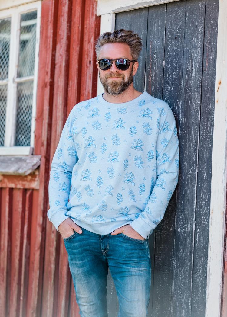 Secondary product image for "Sweater Adult Tattoo Blue"