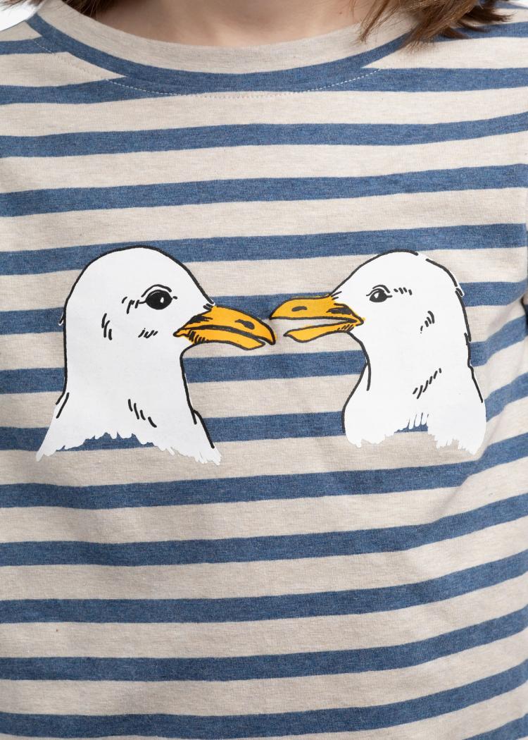 Secondary product image for "T-shirt Barn Rand Blå & Sand"