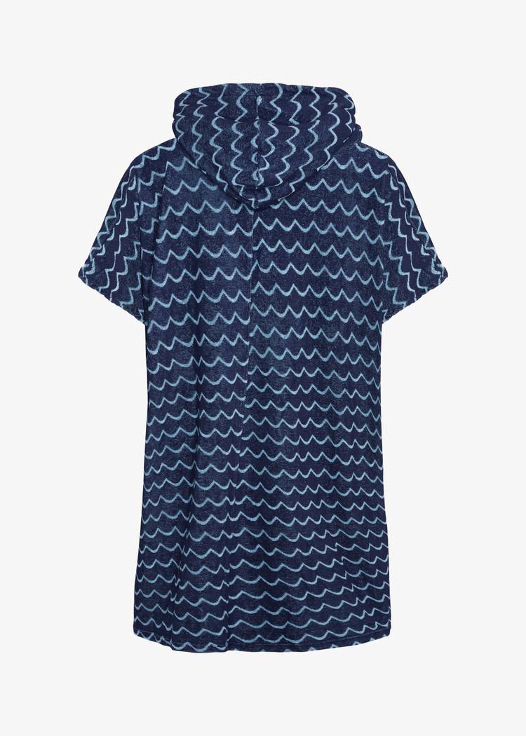 Secondary product image for "Frottéponcho Våg Navy Ljusblå"