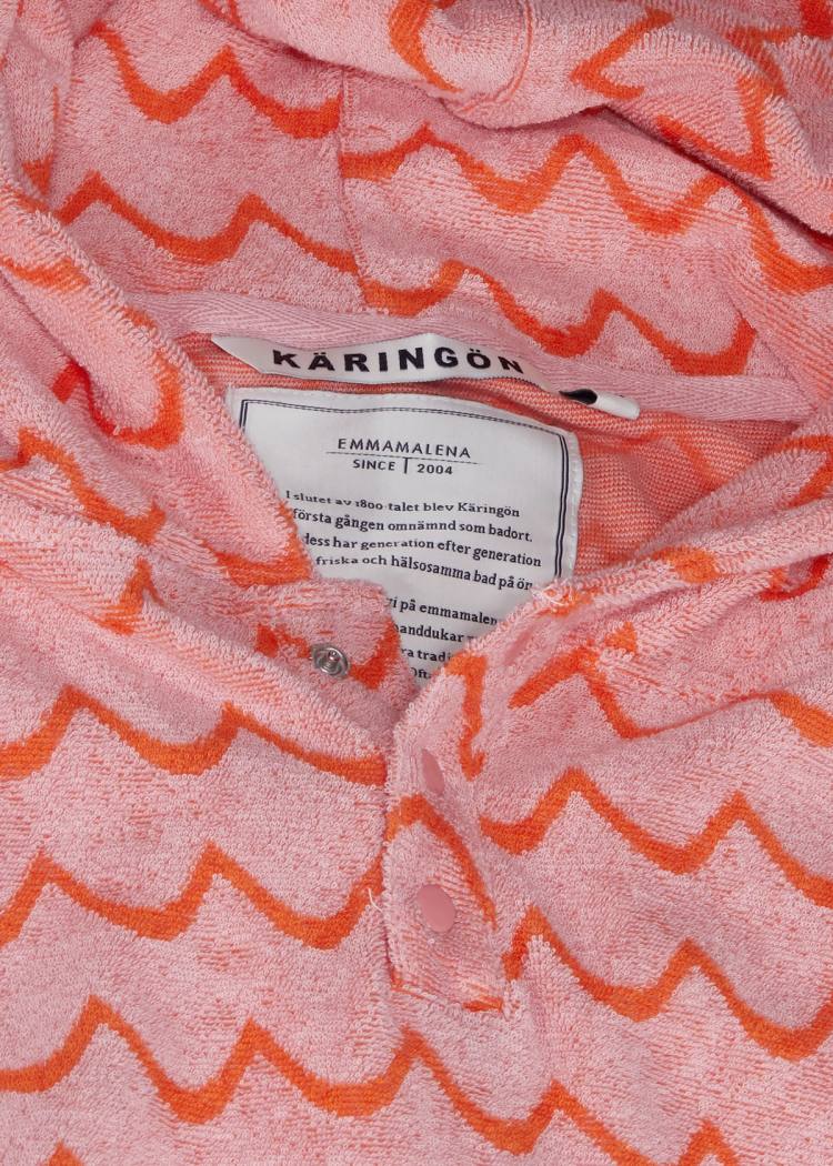 Secondary product image for "Frottéponcho Rosa Orange Våg Mini"