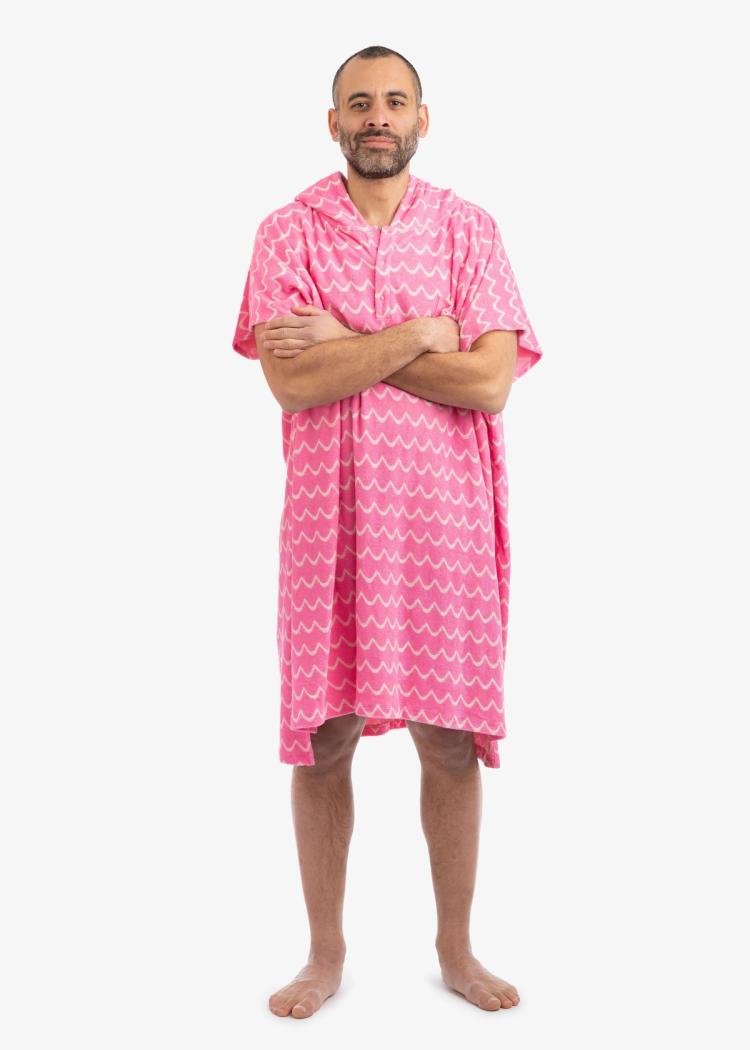 Secondary product image for "Frottéponcho Våg Rosa"