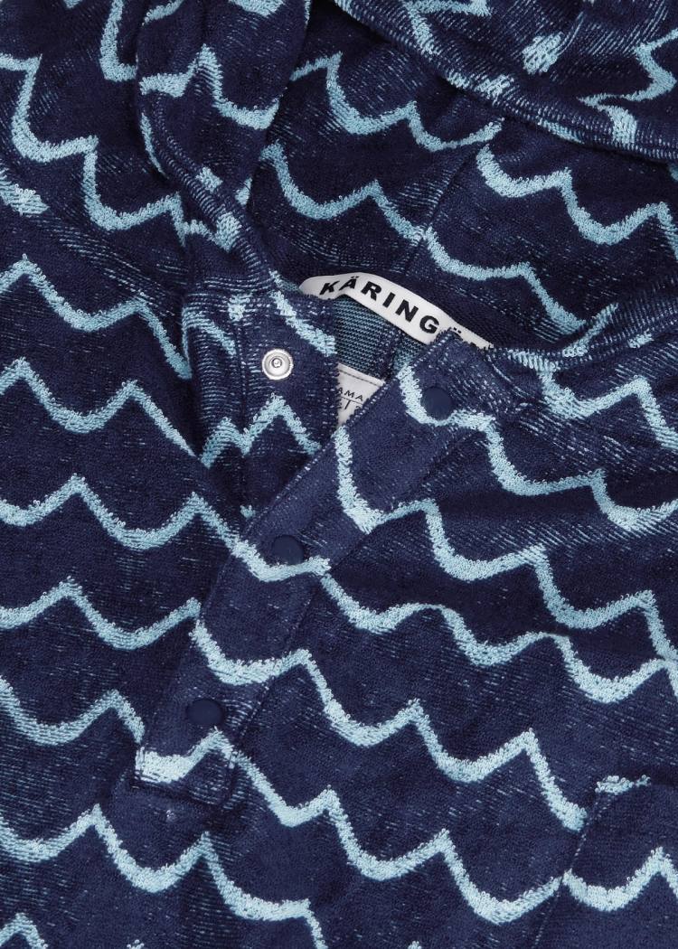 Secondary product image for "Frottéponcho Våg Navy Ljusblå"