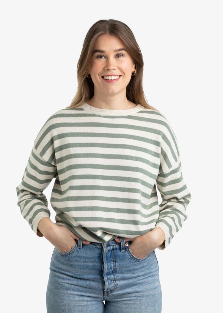 Secondary product image for "Stina Knitted Sweater Stripe Green"