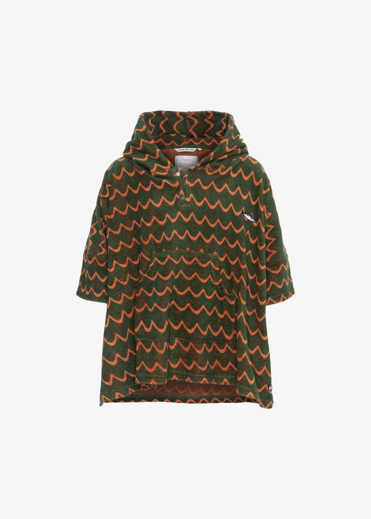 Secondary product image for "Terry Poncho Wave Green Orange Mini"