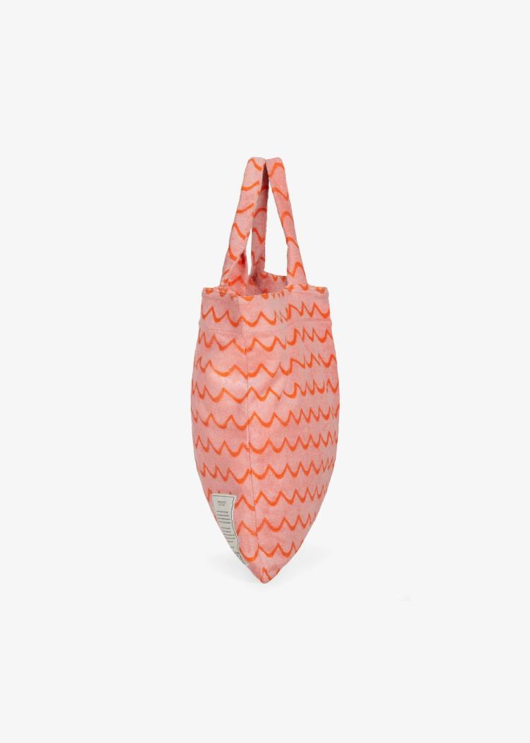 Secondary product image for "Tote Bag Frotté Våg Rosa Orange"