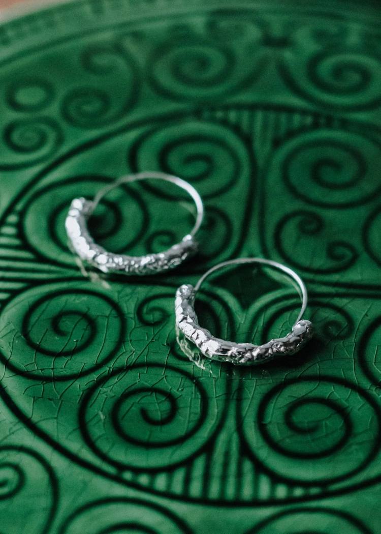 Secondary product image for "Örhänge Struktur Ring Silver"