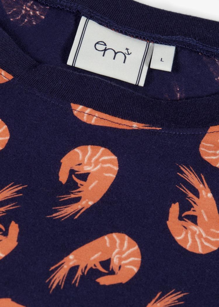 Secondary product image for "T-shirt Shrimp Navy Blue"