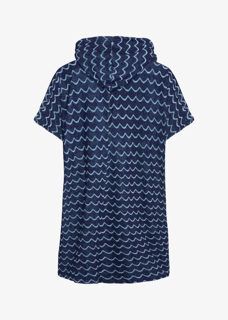 Secondary product image for "Frottéponcho Våg Navy Ljusblå"