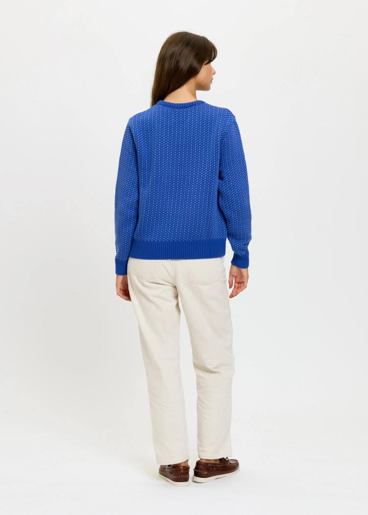 Secondary product image for "Olga Stickad Blå Bomull"