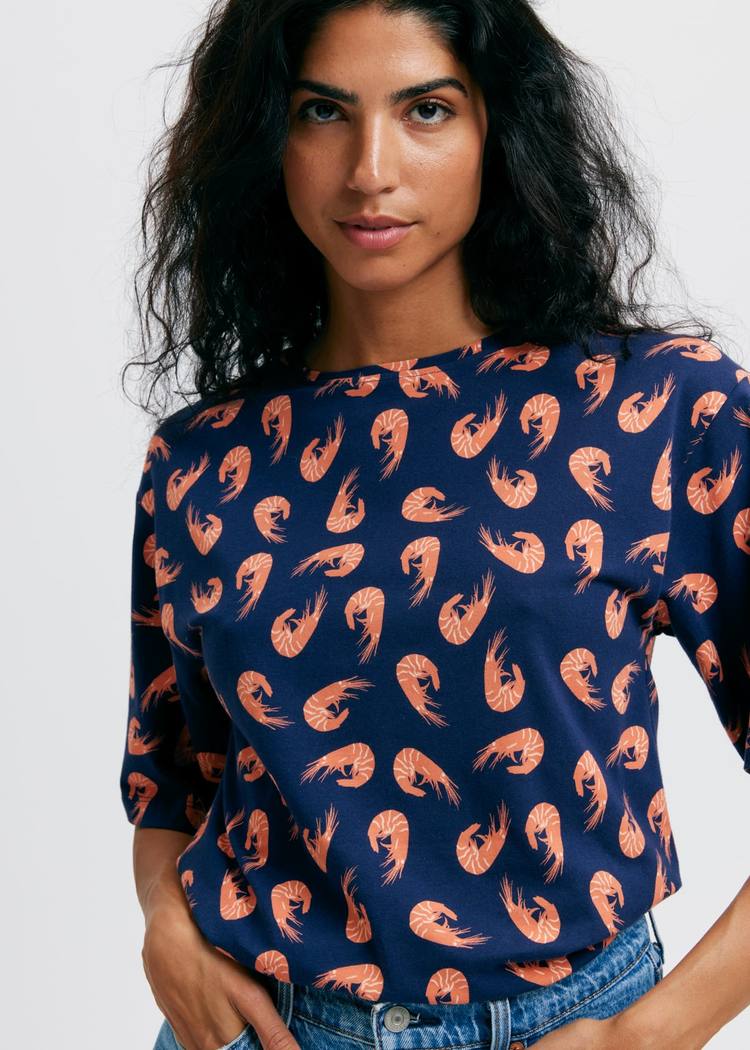 Secondary product image for "Tuva T-shirt Räka Marinblå"