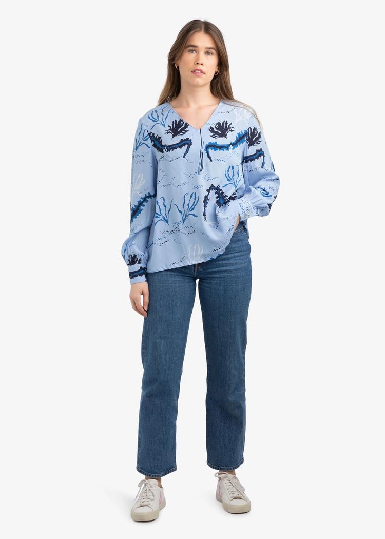 Secondary product image for "Estrid Blouse Seaweed Blue"