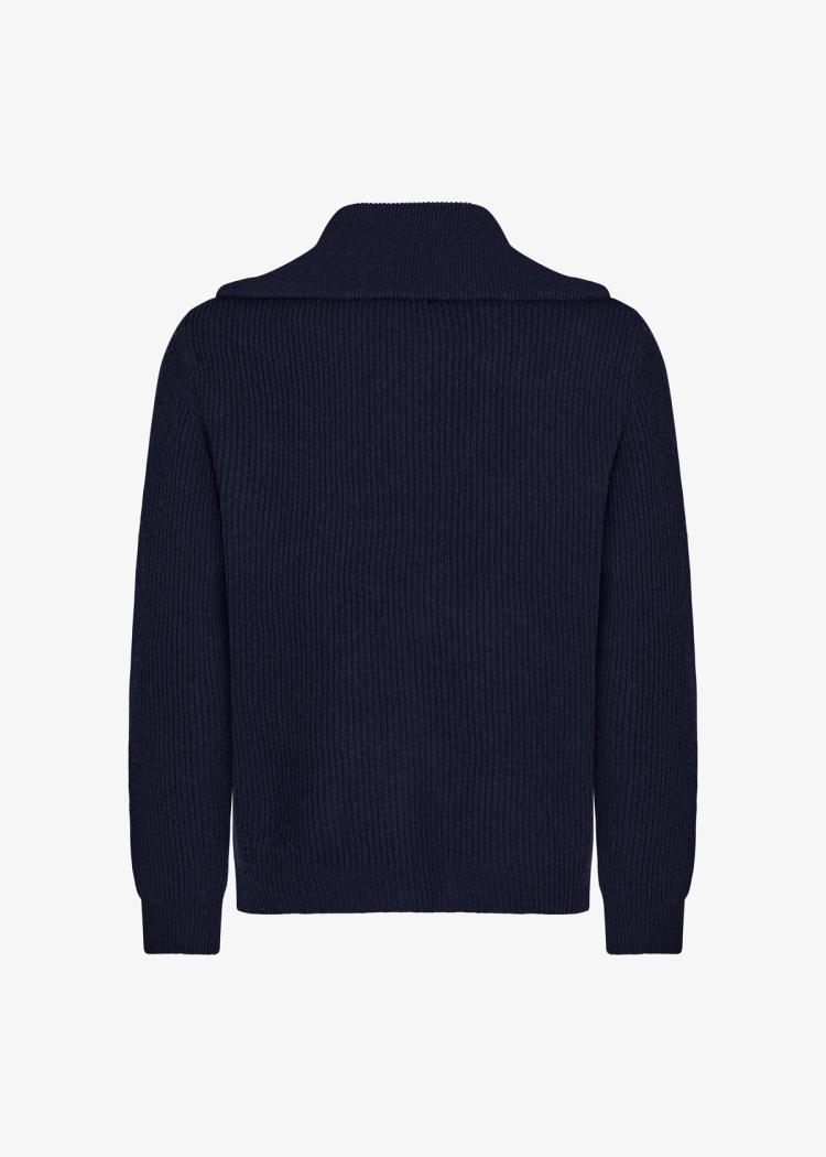 Secondary product image for "Kaj Zip Sweater Marinblå"