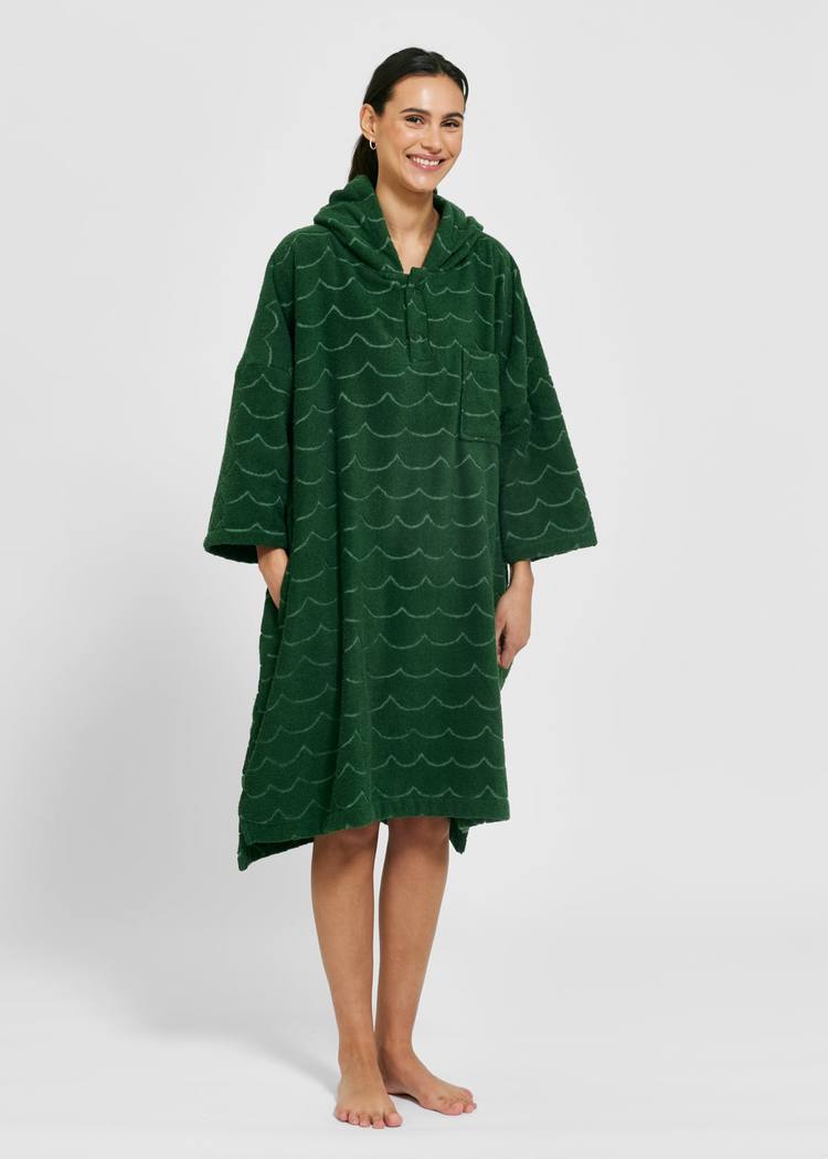 Secondary product image for "Frottéponcho Våg Grön"