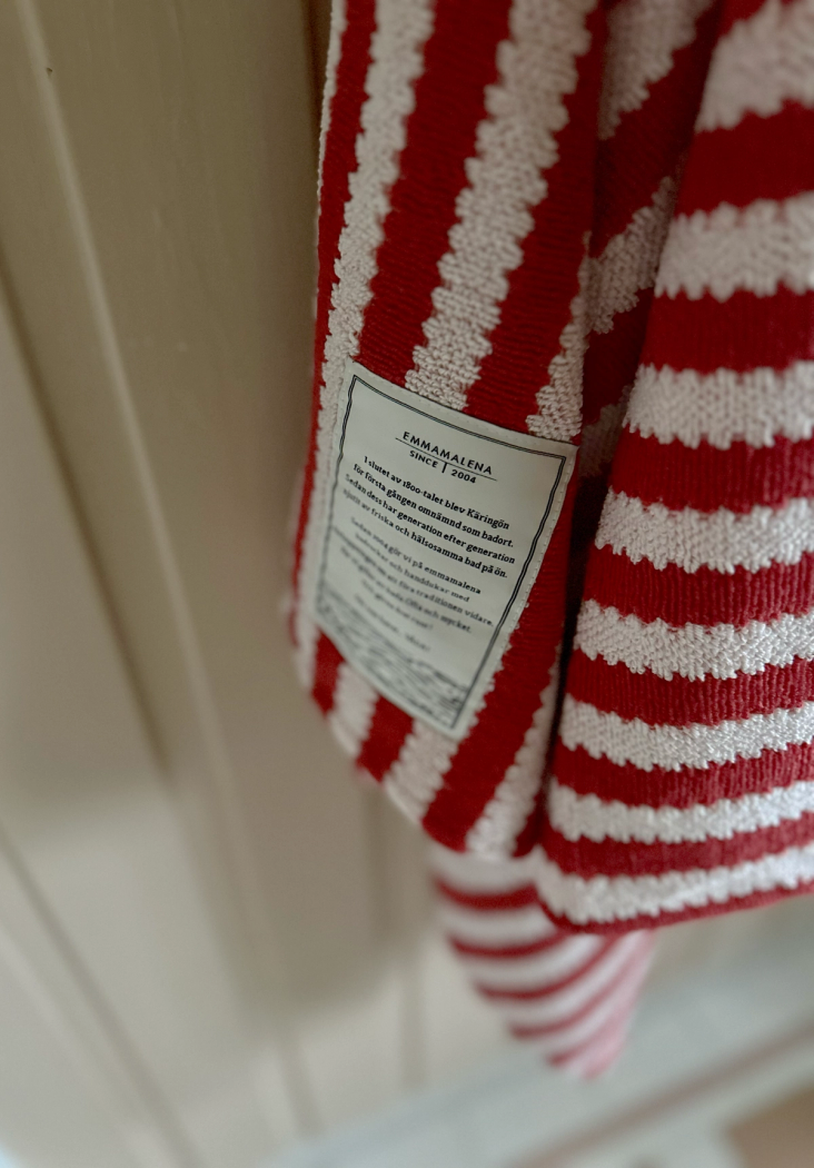 Secondary product image for "Handduk Rand Röd"