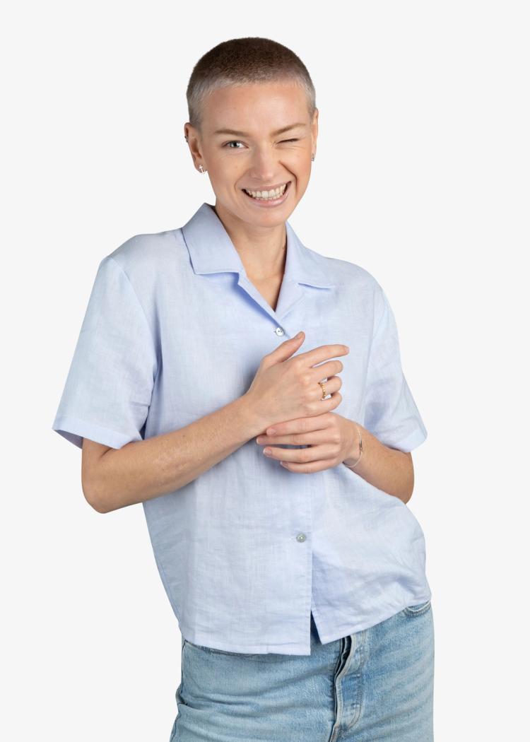 Secondary product image for "Love Linen Shirt Blue"