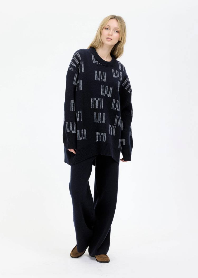 Secondary product image for "Klippa Stickad Byxa Navy"