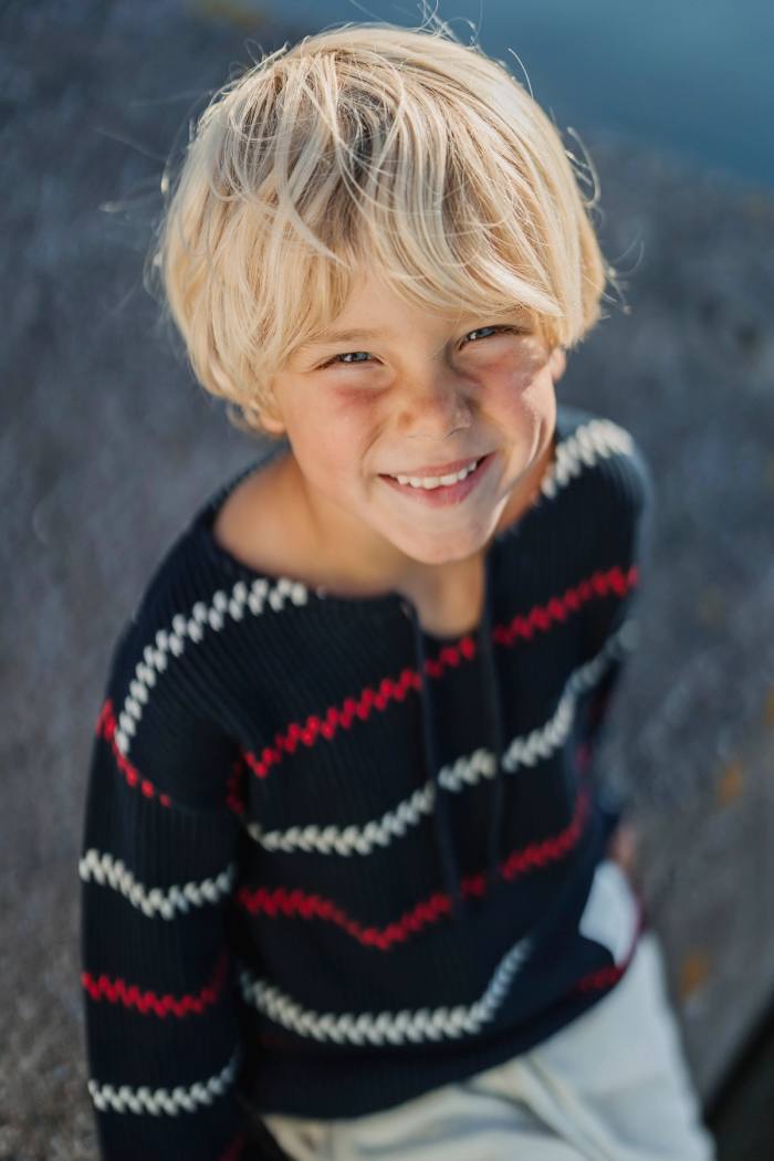 Secondary product image for "Käringötröja Stickad Barn Marinblå"