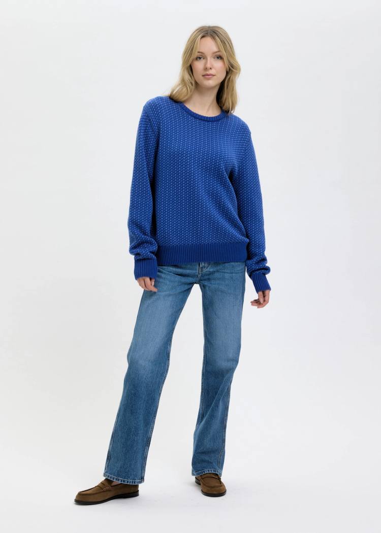 Secondary product image for "Olga Knit Sweater Blue Cotton"