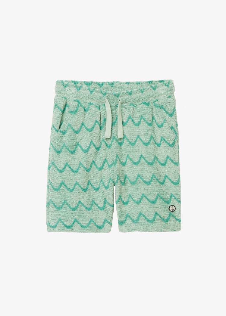 Secondary product image for "Strand Frottéshorts Mint Våg Barn"