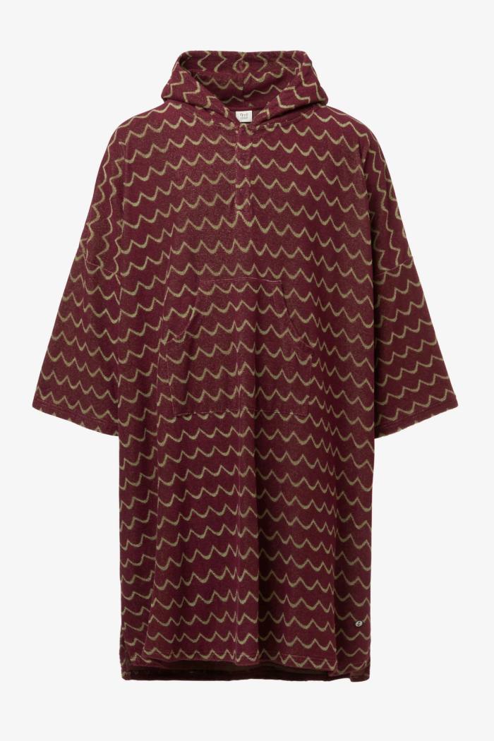 Secondary product image for "Terry Poncho Burgundy Wave"