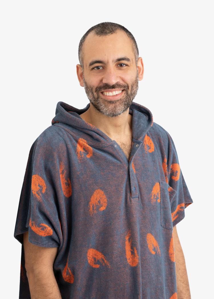 Secondary product image for "Terry Poncho Shrimp Petrol"