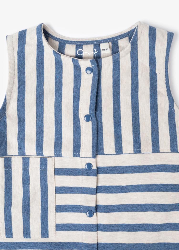 Secondary product image for "Vac Jumpsuit Stripe Blue Sand"