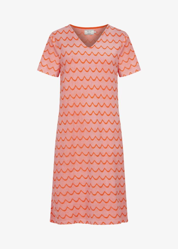 Secondary product image for "Hilda Frottéklänning Våg Rosa Orange"