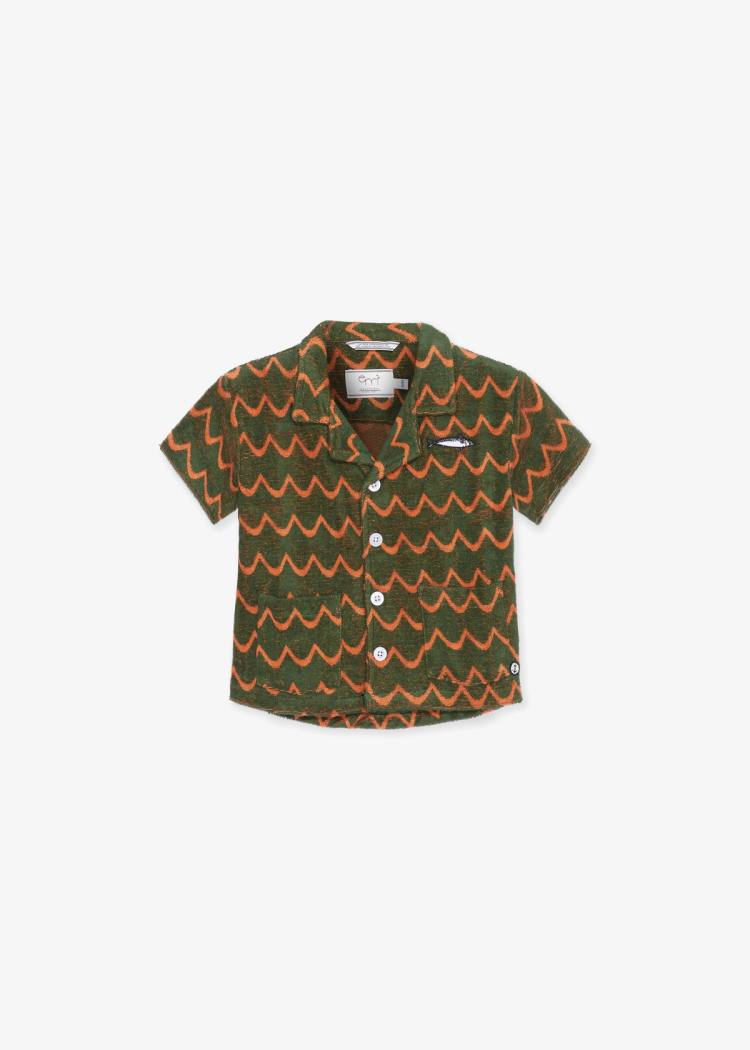 Secondary product image for "Terry shirt Wave Green Orange Kids"