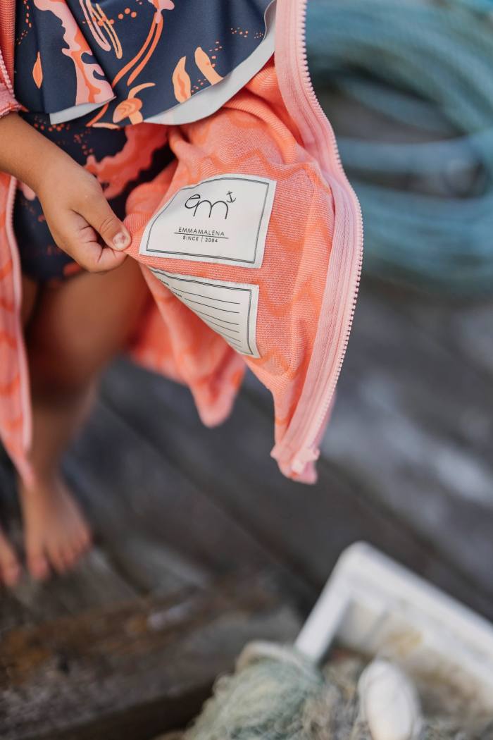 Secondary product image for "Bathrobe Archipelago Pink Orange Children"