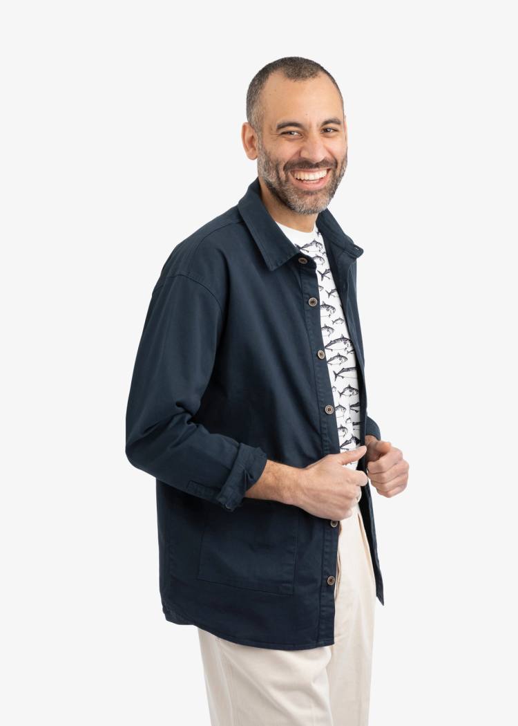 Secondary product image for "Three Pocket Skjorta Marinblå"