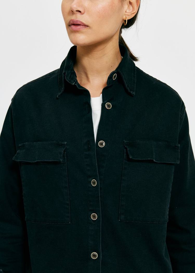Secondary product image for "Overshirt Women Washed Black"