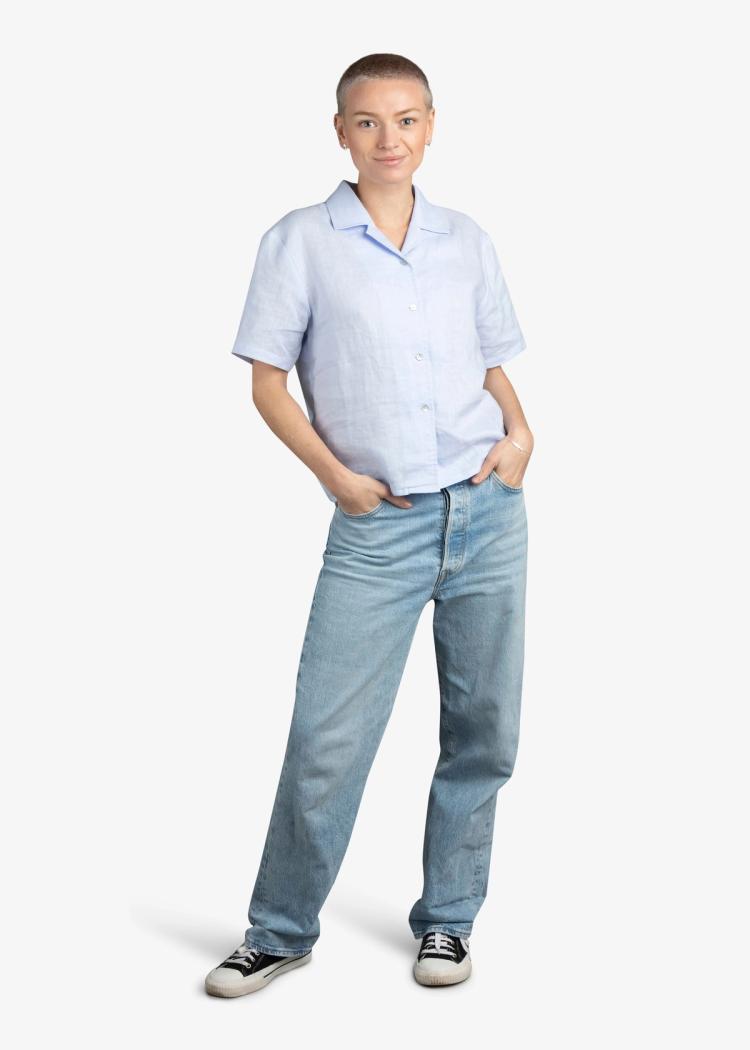 Secondary product image for "Love Linen Shirt Blue"