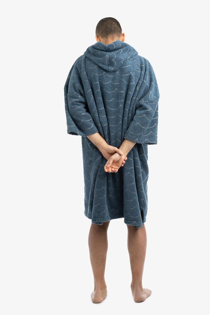 Secondary product image for "Frottéponcho Våg Petrol Långärmad"