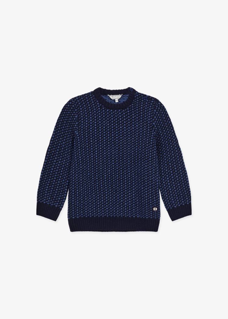 Secondary product image for "Vallerö Stickad Tröja Barn Marinblå"