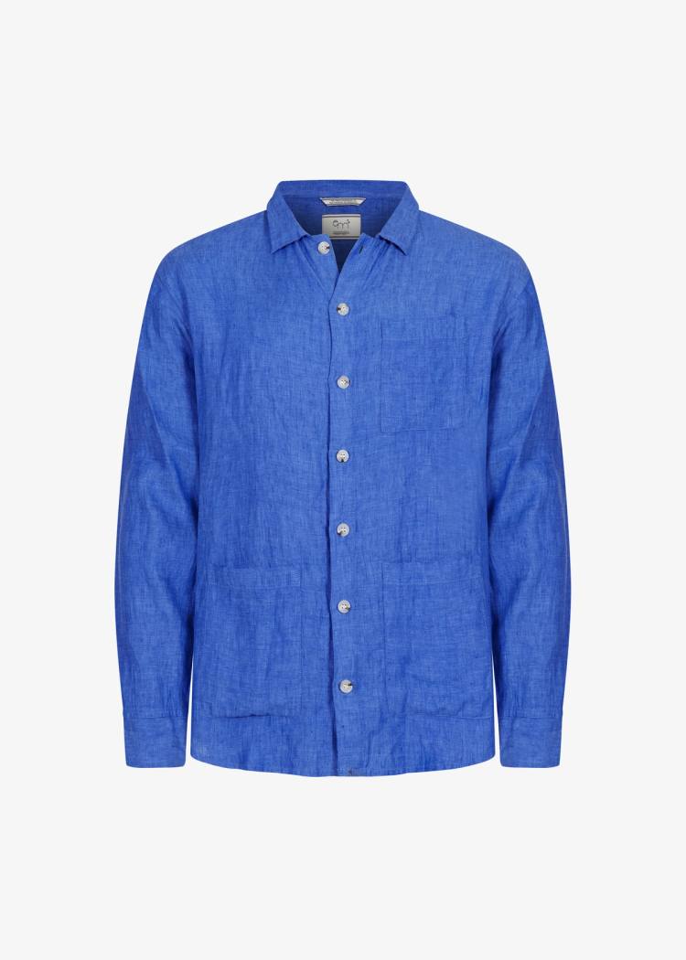Secondary product image for "Three Pocket Overshirt Linne Blåblå Herr"