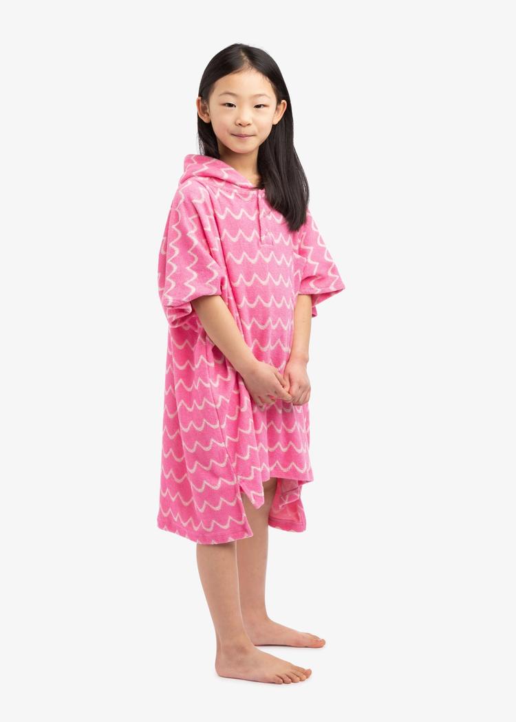 Secondary product image for "Frottéponcho Våg Rosa Barn"