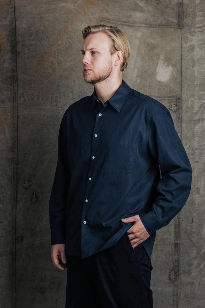 Secondary product image for "Osborn Skjorta Mörk Marinblå"