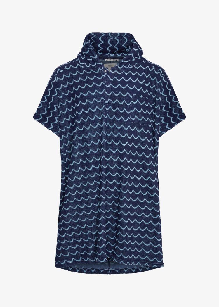 Secondary product image for "Frottéponcho Våg Navy Ljusblå"