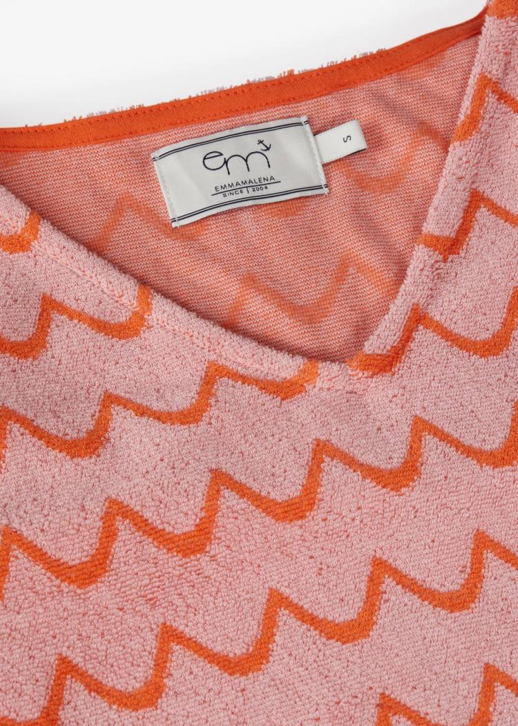 Secondary product image for "Hilda Frottéklänning Våg Rosa Orange"