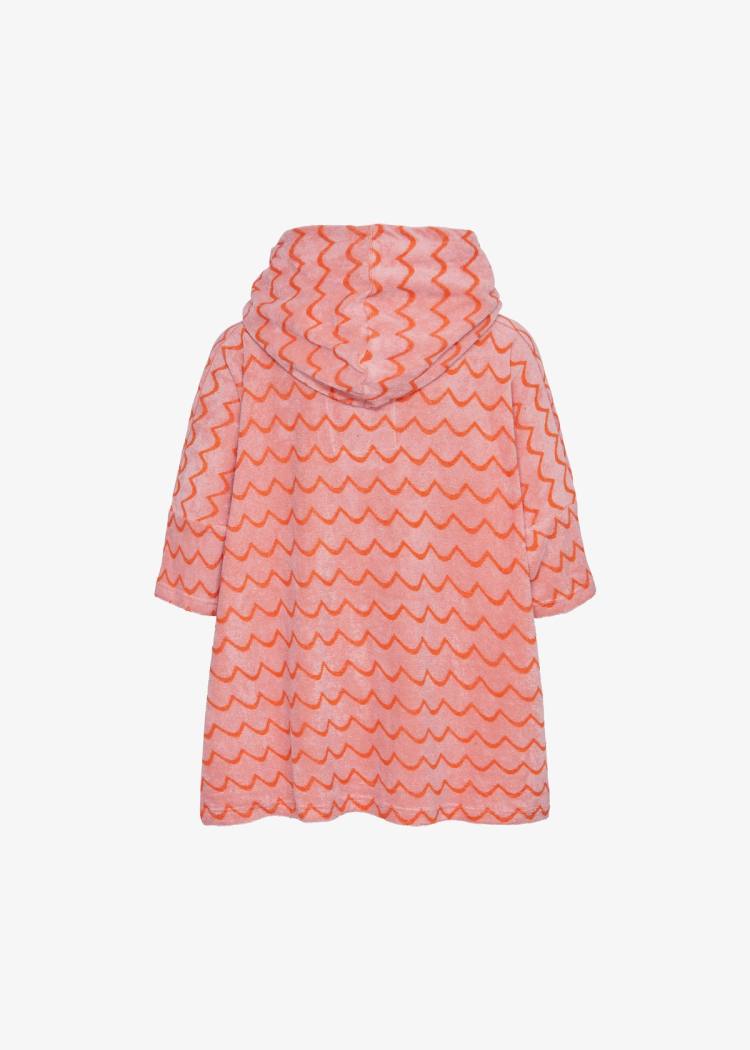 Secondary product image for "Terry Poncho Pink Orange Wave Mini"