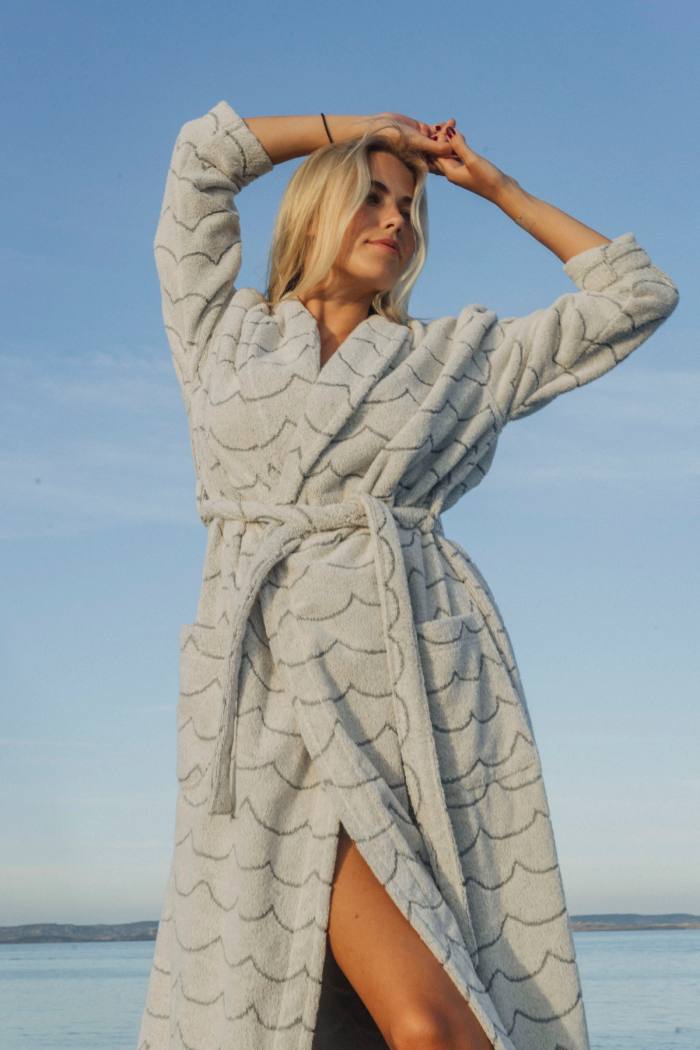 Secondary product image for "Bathrobe Wave Ecru Woman"