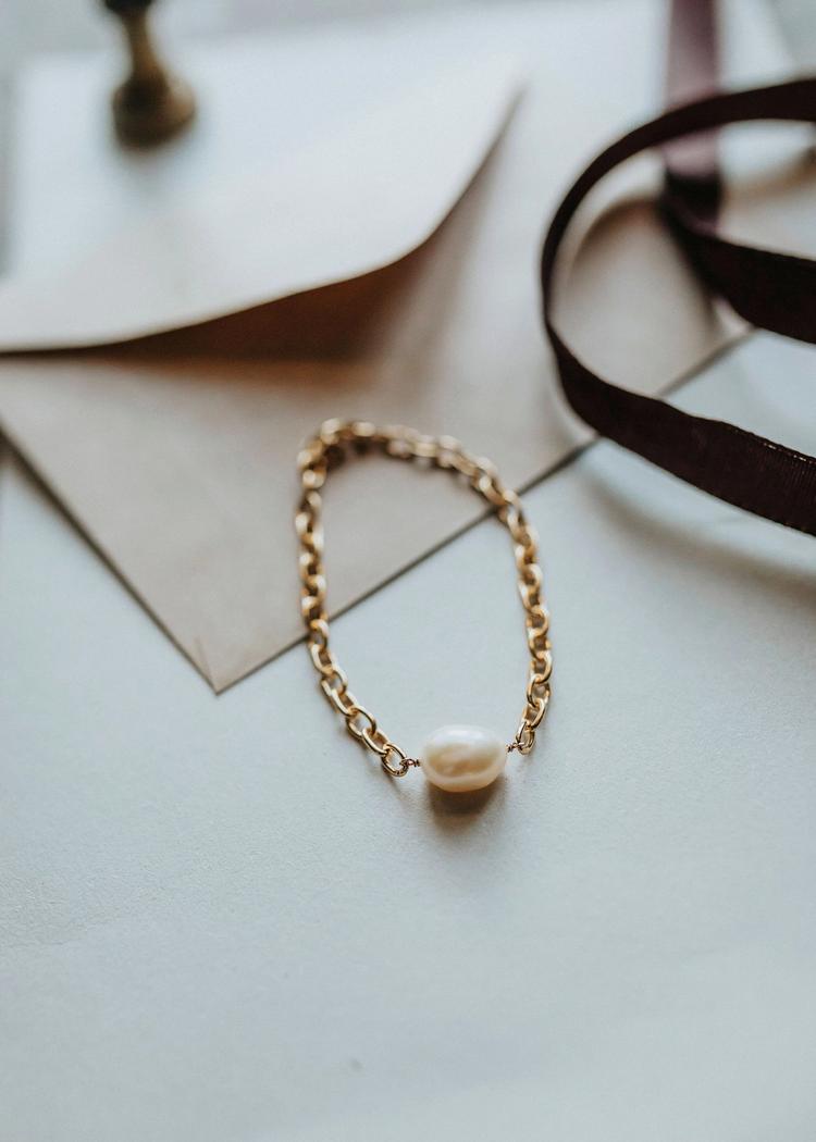 Secondary product image for "Armband Kedja Pärla Guld"
