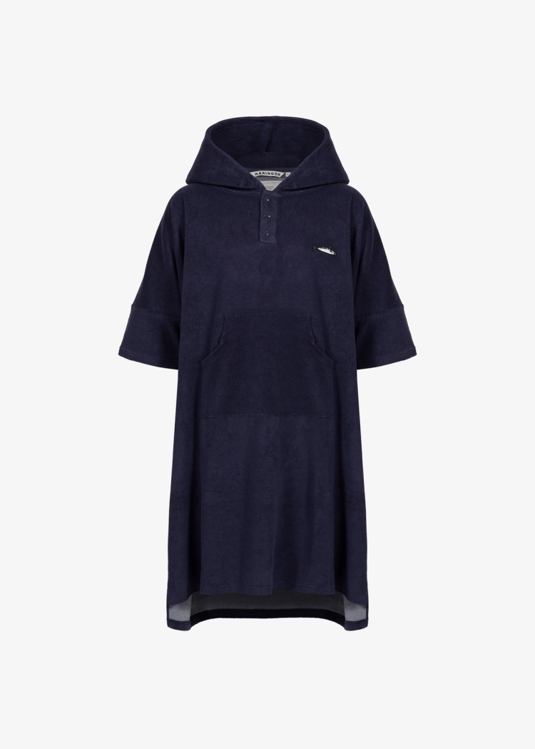 Secondary product image for "Frottéponcho Marinblå Barn LS"