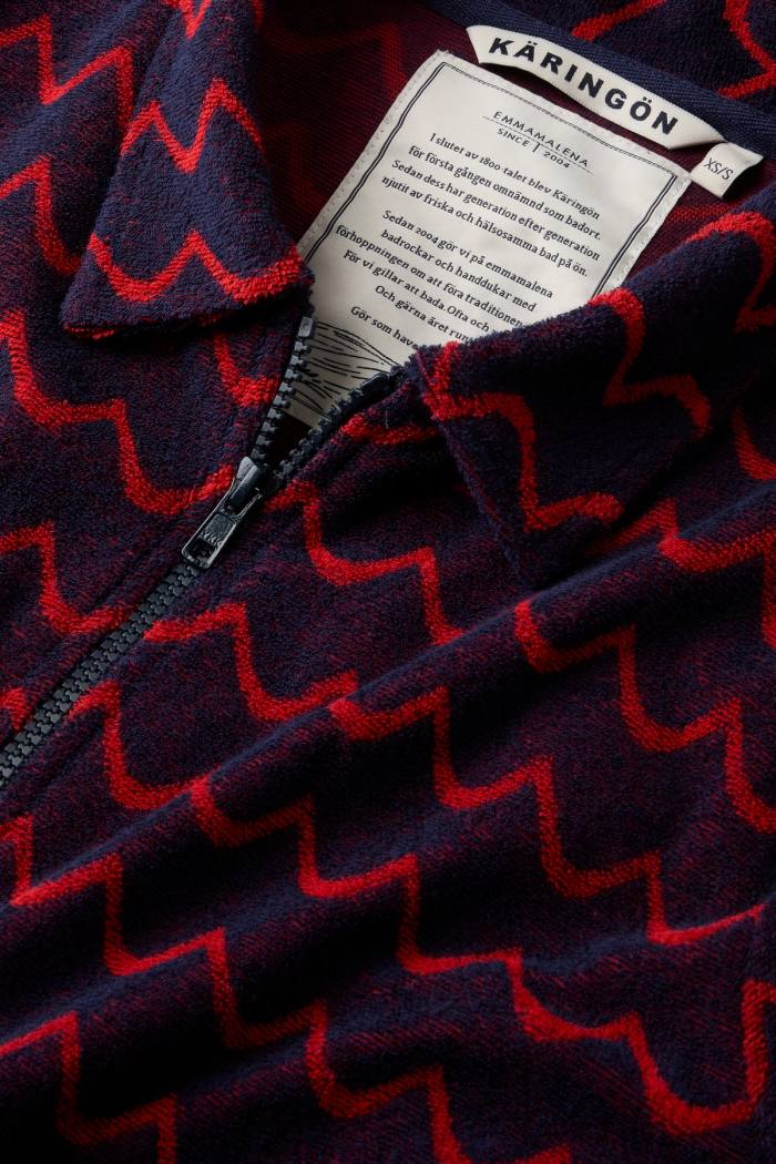 Secondary product image for "Bathrobe Archipelago Wave Navy Red"