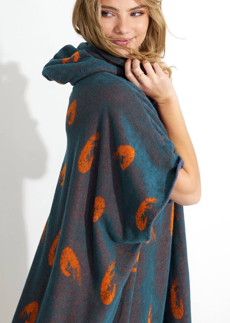 Secondary product image for "Terry Poncho Shrimp Petrol"