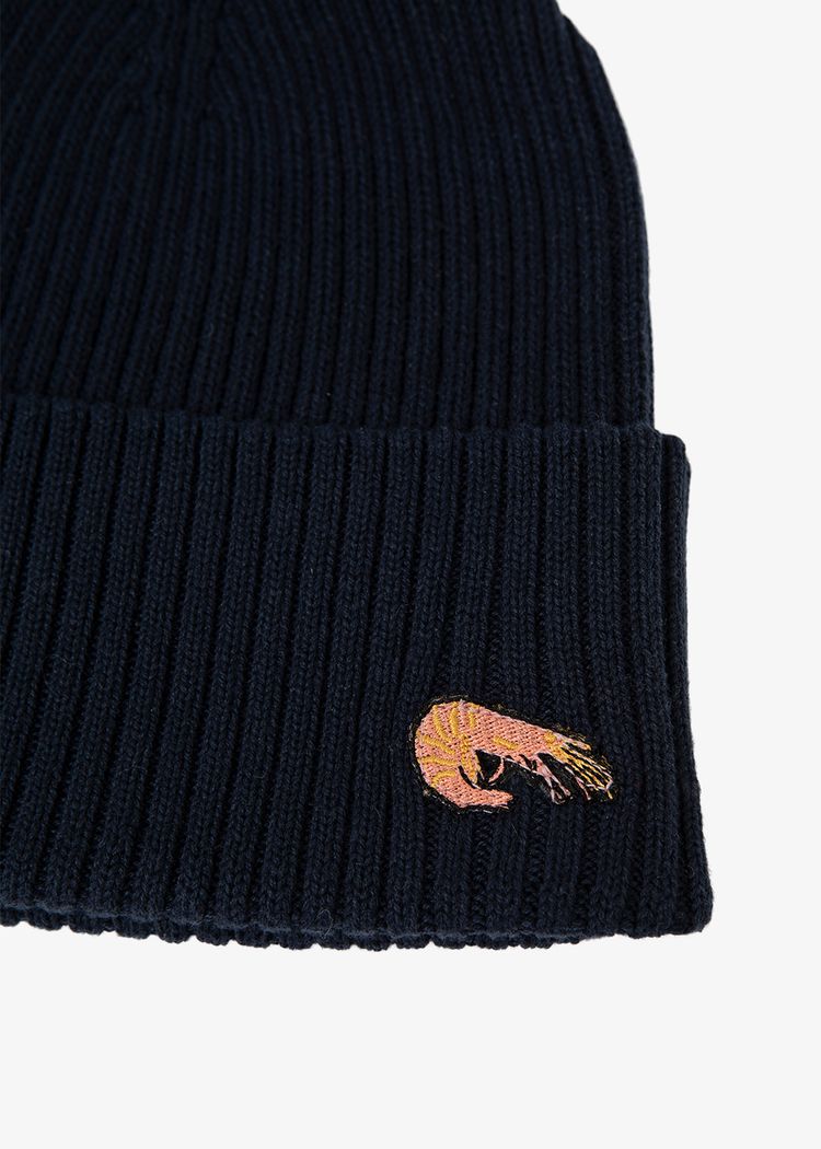 Secondary product image for "Stickad Mössa Räka Marinblå"
