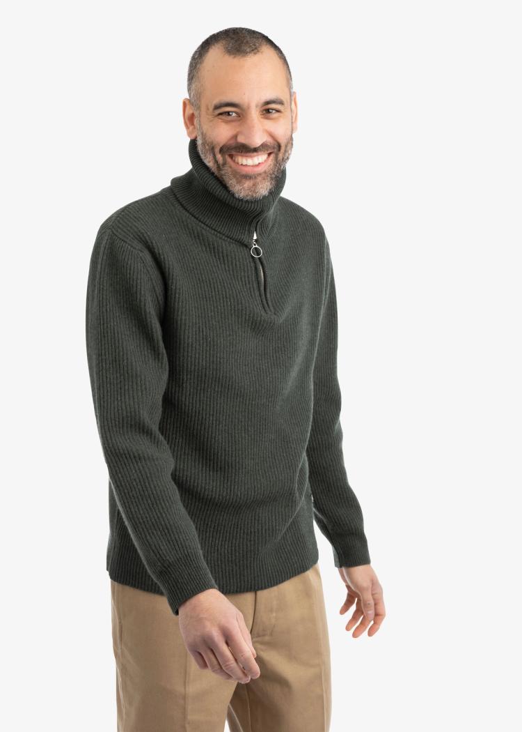 Secondary product image for "Kaj Zip Tröja Mossgrön"