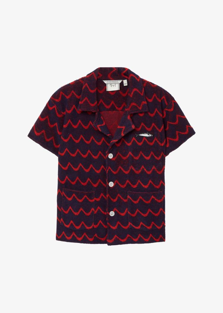 Secondary product image for "Terry Shirt Navy Wave Red Kids"
